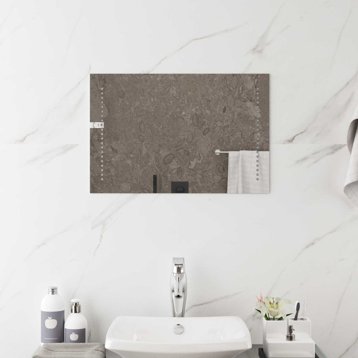 LED Badkamer Spiegel Doorzichtig 60 x 40 cm gehard glas is nu te koop bij PeponiXL, paradijselijk wonen!
