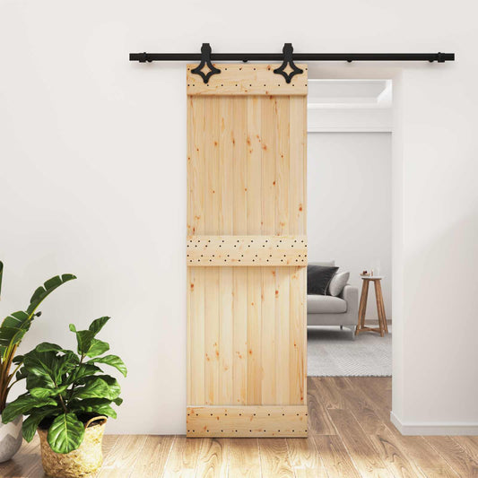 Schuifdeur Naturel en Zwart 70 x 210 cm Massief Grenenhout is nu te koop bij PeponiXL, paradijselijk wonen!