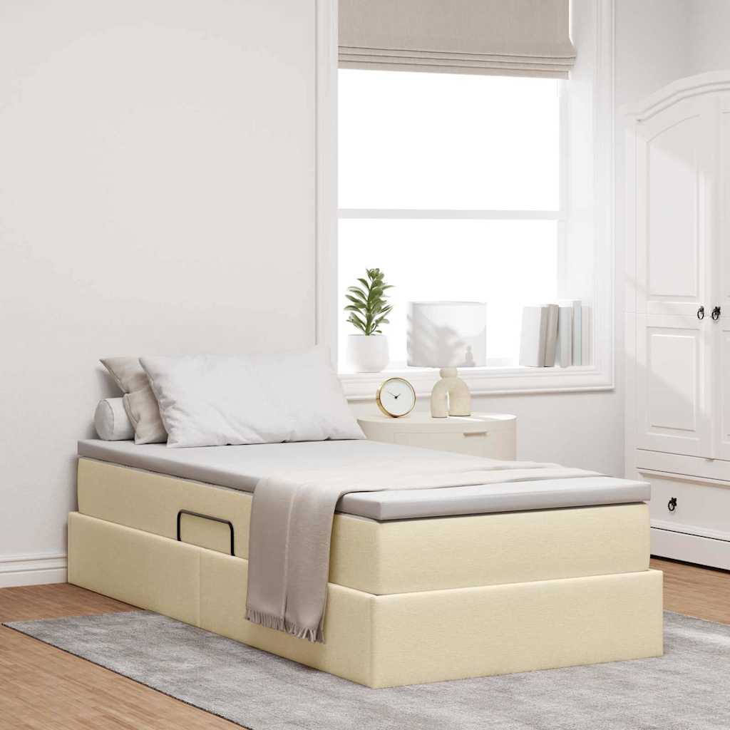 Opslag bed met matras met matras Crème 90 x 200 cm Polyester is nu te koop bij PeponiXL, paradijselijk wonen!