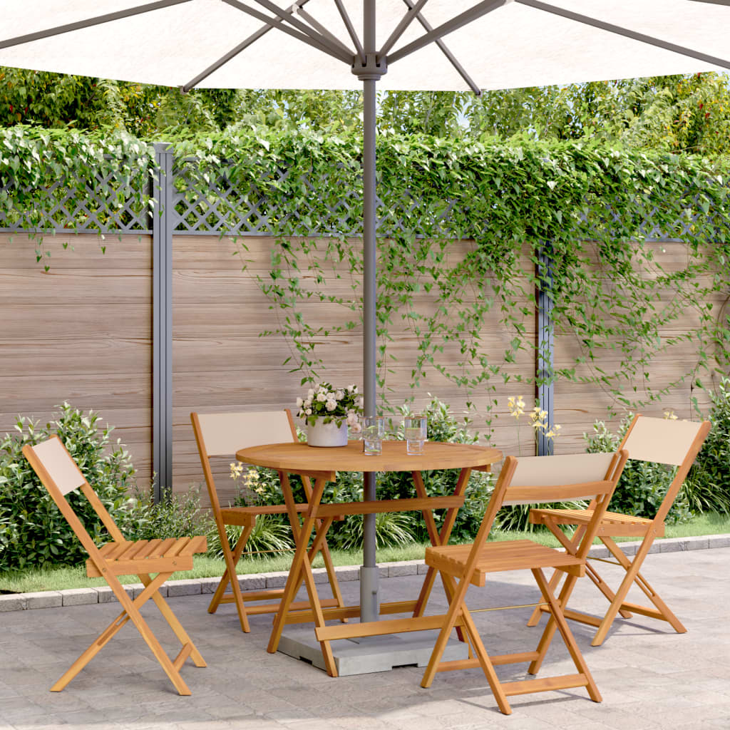 5-delige Tuinset massief hout en stof beige is nu te koop bij PeponiXL, paradijselijk wonen!