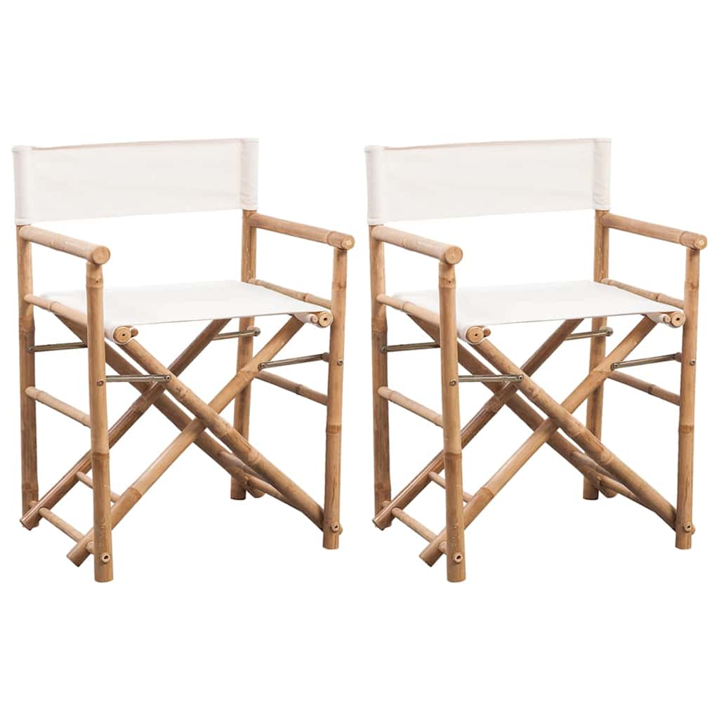 Regisseursstoelen 2 st inklapbaar bamboe en canvas is nu te koop bij PeponiXL, paradijselijk wonen!