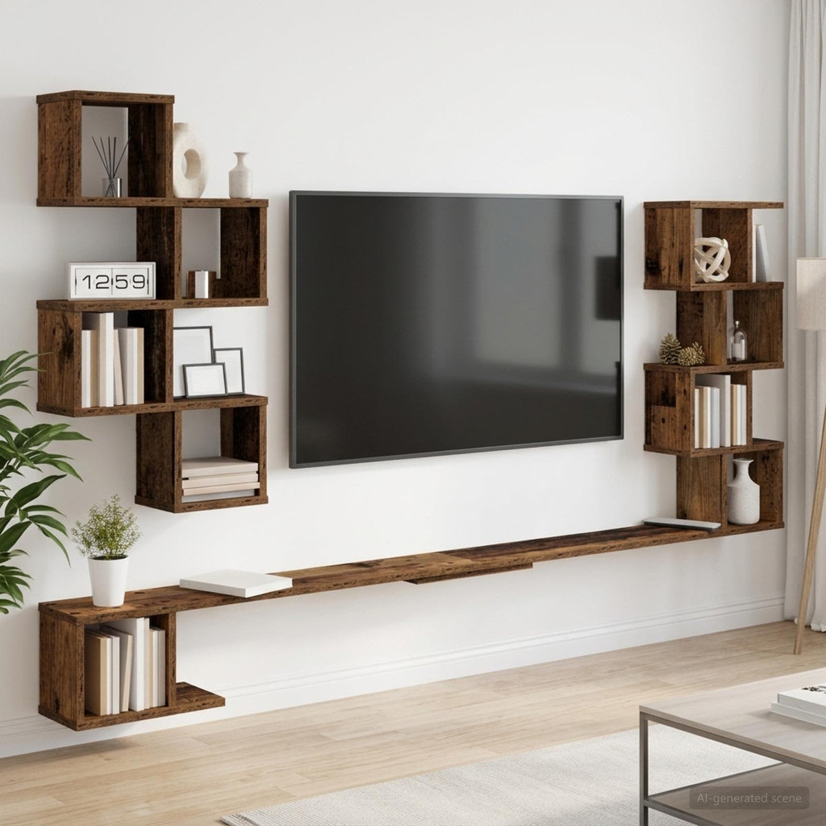 Vaste TV Plank Oud hout 160 x 15 x 94 cm Bewerkt hout is nu te koop bij PeponiXL, paradijselijk wonen!