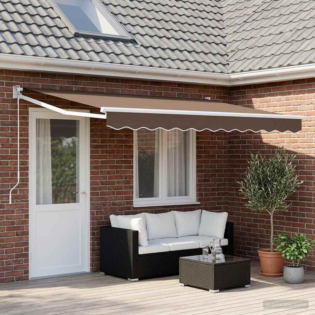 Uitschuifbare luifel Taupe 4 x 2 m 100% Polyester en Aluminium is nu te koop bij PeponiXL, paradijselijk wonen!