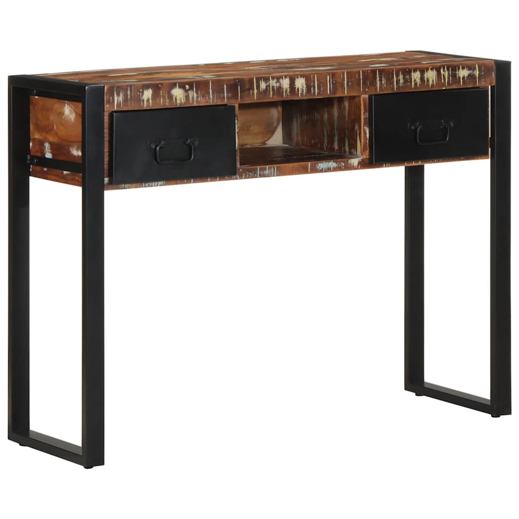 Wandtafel 100x35x75 cm massief gerecycled hout meerkleurig is nu te koop bij PeponiXL, paradijselijk wonen!