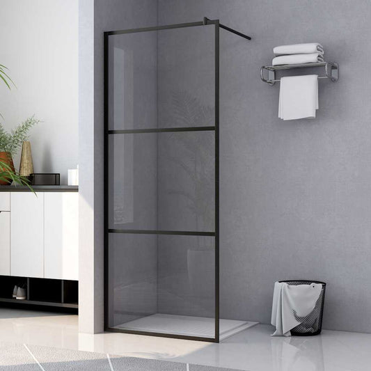Inloopdouchewand transparant 90x195 cm ESG-glas zwart is nu te koop bij PeponiXL, paradijselijk wonen!