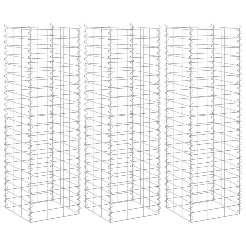 Schanskorf plantenbakken 3 st verhoogd 30x30x100 cm ijzer is nu te koop bij PeponiXL, paradijselijk wonen!