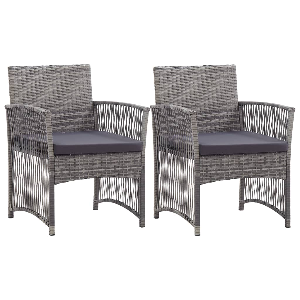 Tuinstoelen met kussens 2 st poly rattan antraciet is nu te koop bij PeponiXL, paradijselijk wonen!