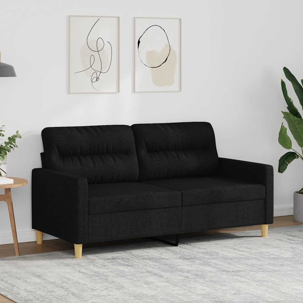 Tweezitsbank 140 cm stof zwart is nu te koop bij PeponiXL, paradijselijk wonen!
