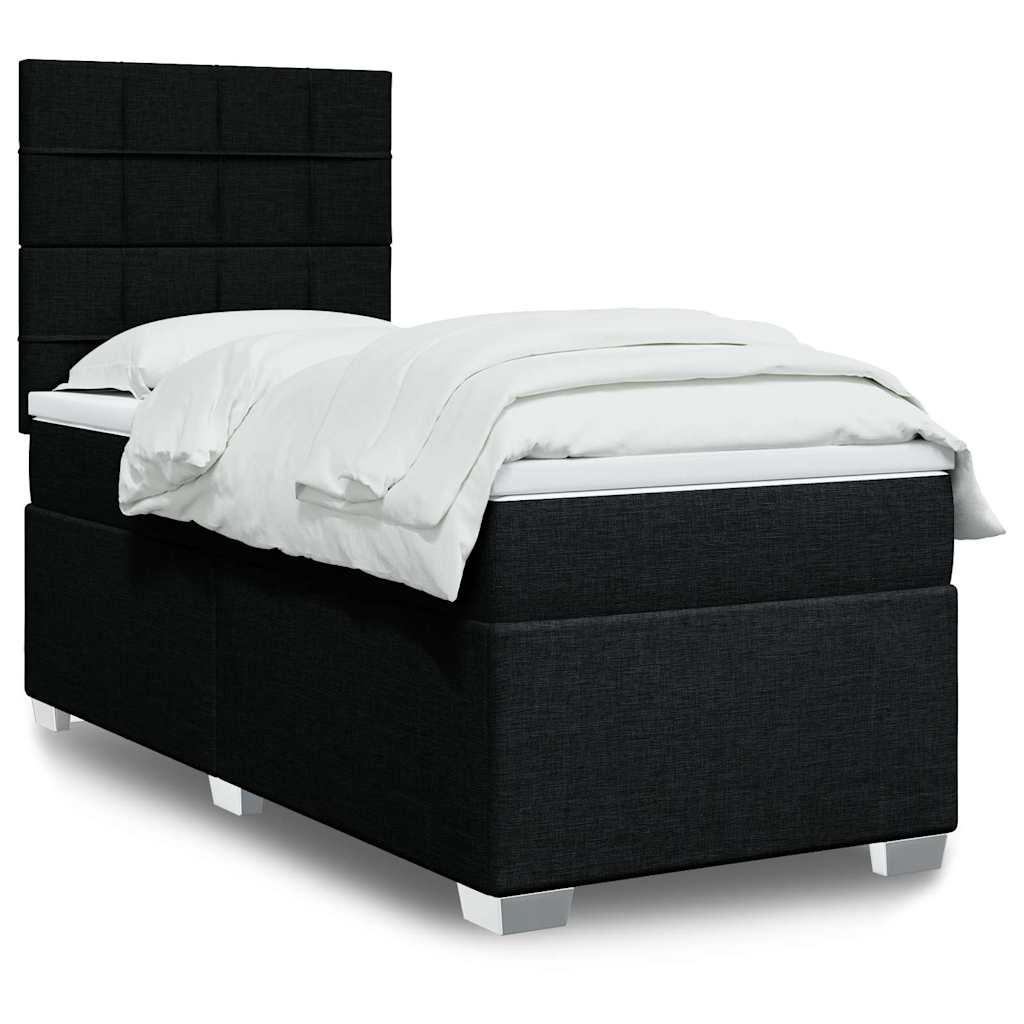 Boxspring met matras stof zwart 90x190 cm is nu te koop bij PeponiXL, paradijselijk wonen!