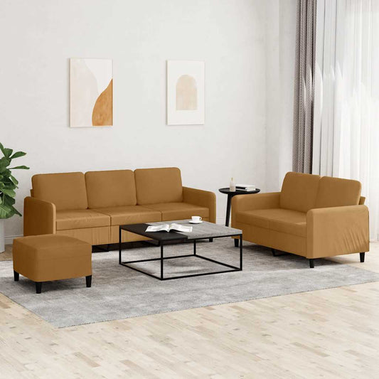 3-delige Loungeset fluweel bruin is nu te koop bij PeponiXL, paradijselijk wonen!
