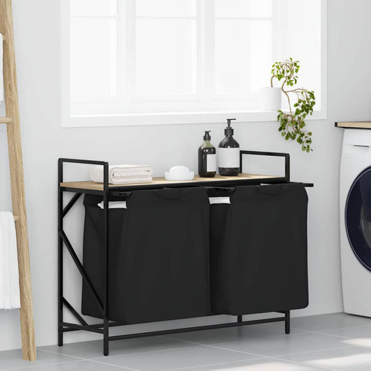 Wasmand 2 vakken met plank sonoma eikenkleurig is nu te koop bij PeponiXL, paradijselijk wonen!