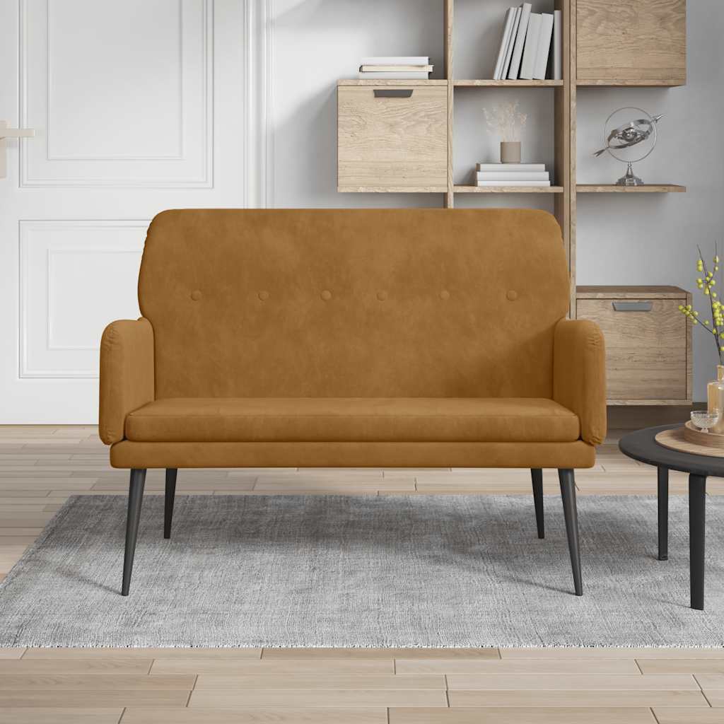 Bankje 108x79x79 cm fluweel bruin is nu te koop bij PeponiXL, paradijselijk wonen!
