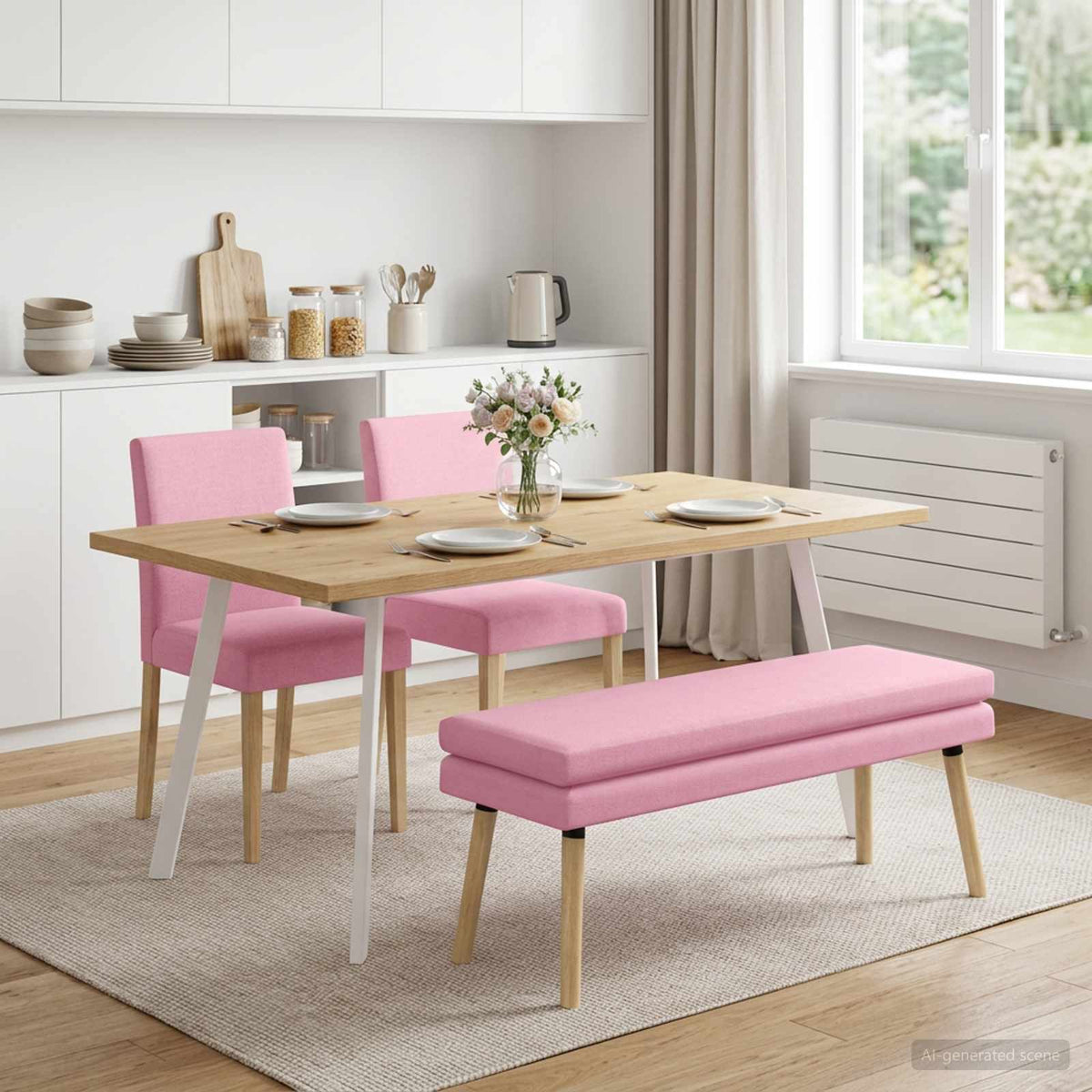 Dubbel Laagige Bank Roze 110 x 40 x 47 cm Stof is nu te koop bij PeponiXL, paradijselijk wonen!