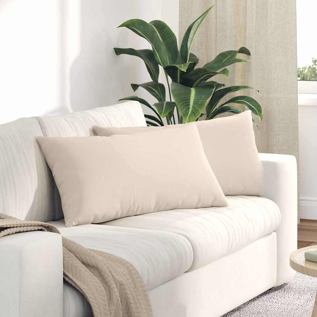Sofa Kussens 2 stuks Beige 80 x 40 cm Stof is nu te koop bij PeponiXL, paradijselijk wonen!