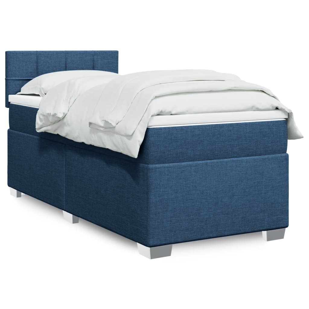 Boxspring met matras stof blauw 80x200 cm is nu te koop bij PeponiXL, paradijselijk wonen!