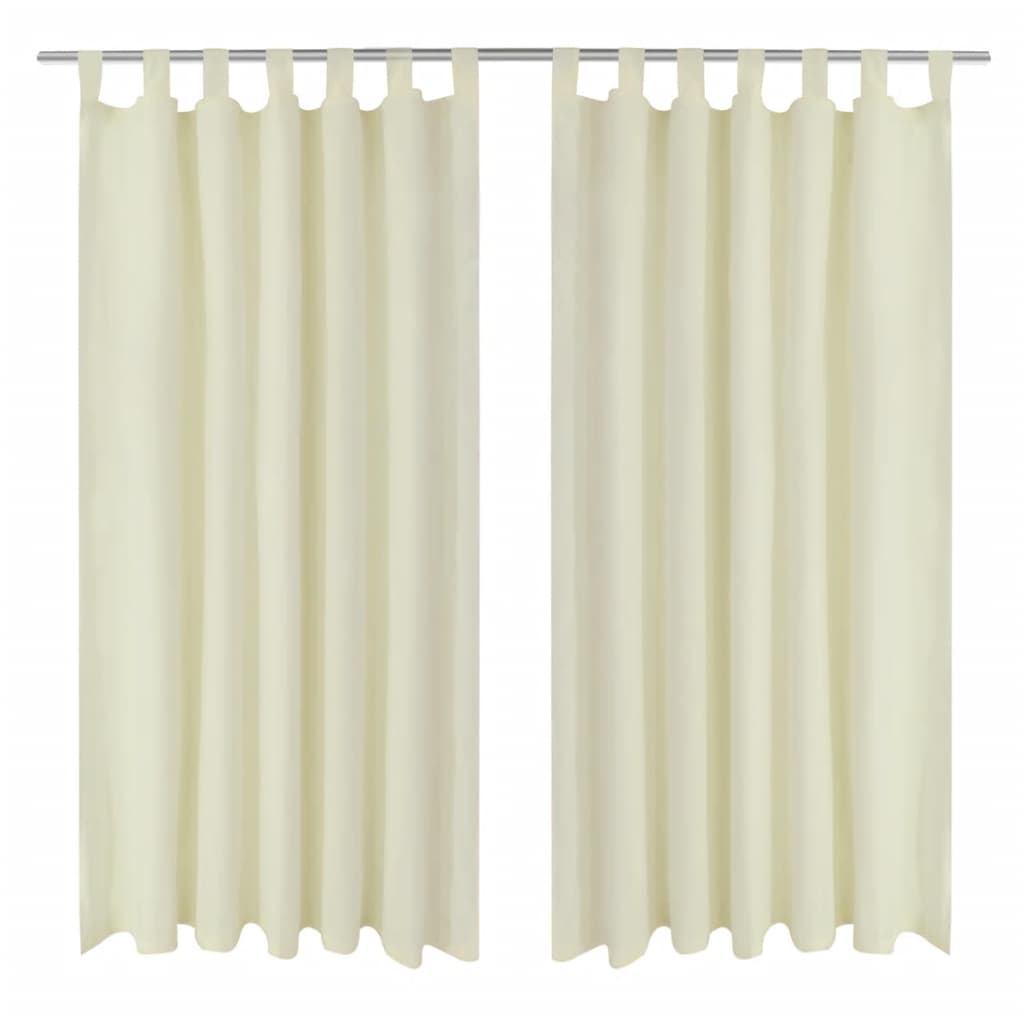 Micro-Satijnen Gordijnen met Ringen 140 x 245 cm 2 stuks (Creme) is nu te koop bij PeponiXL, paradijselijk wonen!