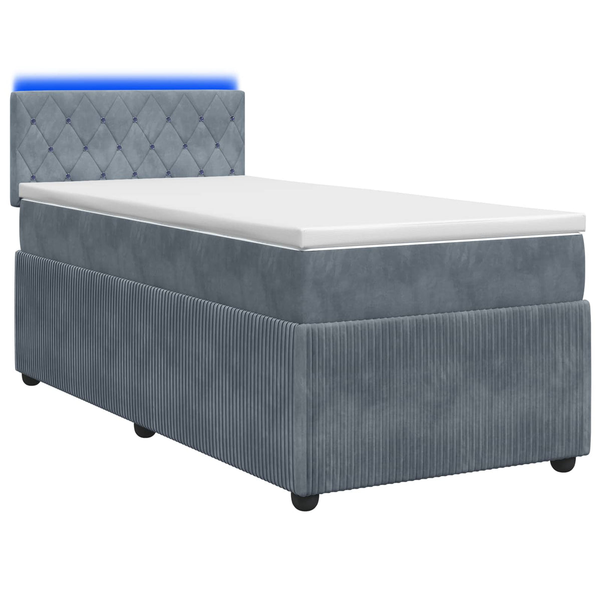 Boxspringbed met matras Donkergrijs 100 x 200 cm Fluweel is nu te koop bij PeponiXL, paradijselijk wonen!