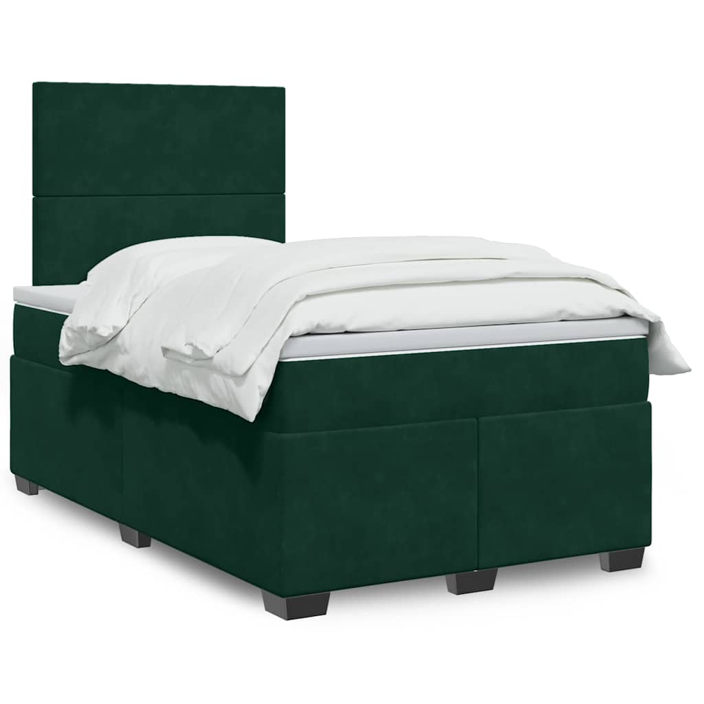 Boxspring met matras fluweel donkergroen 120x200 cm is nu te koop bij PeponiXL, paradijselijk wonen!