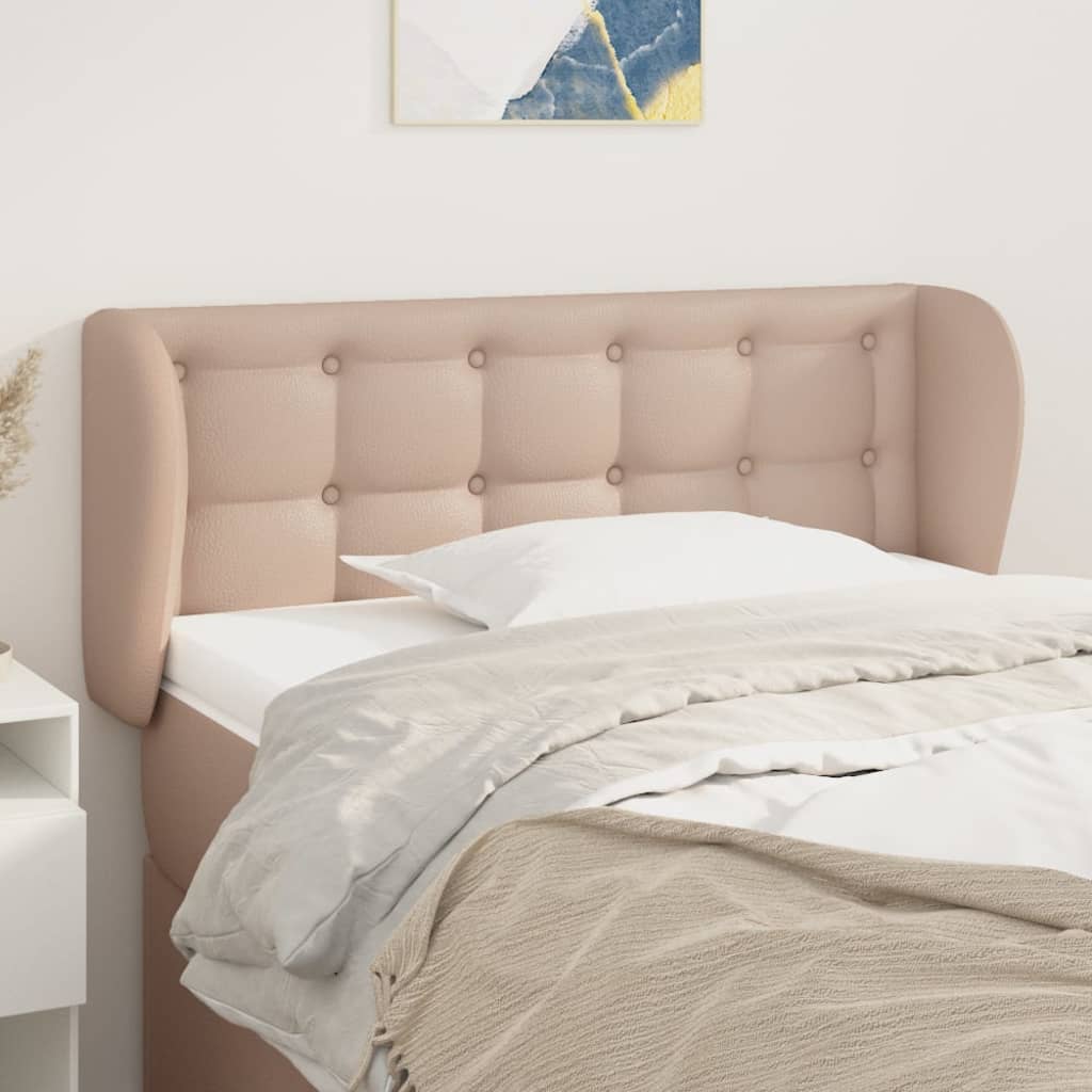 Hoofdbord met randen 103x23x78/88 cm kunstleer cappuccinokleur is nu te koop bij PeponiXL, paradijselijk wonen!