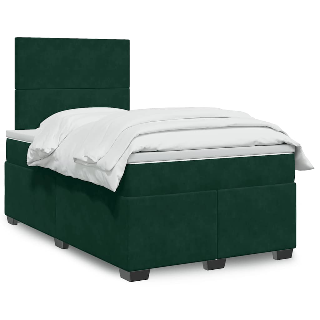 Boxspring met matras fluweel donkergroen 120x190 cm is nu te koop bij PeponiXL, paradijselijk wonen!