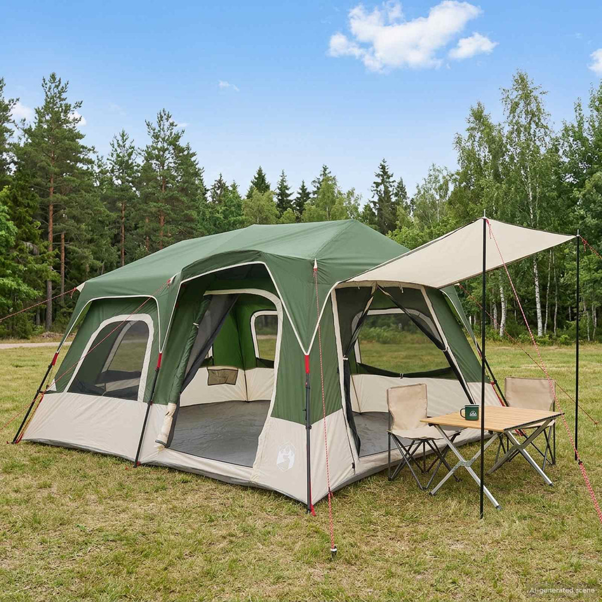 Directe Tent Groen 8-persoons 185T Polyester met PU Coating is nu te koop bij PeponiXL, paradijselijk wonen!