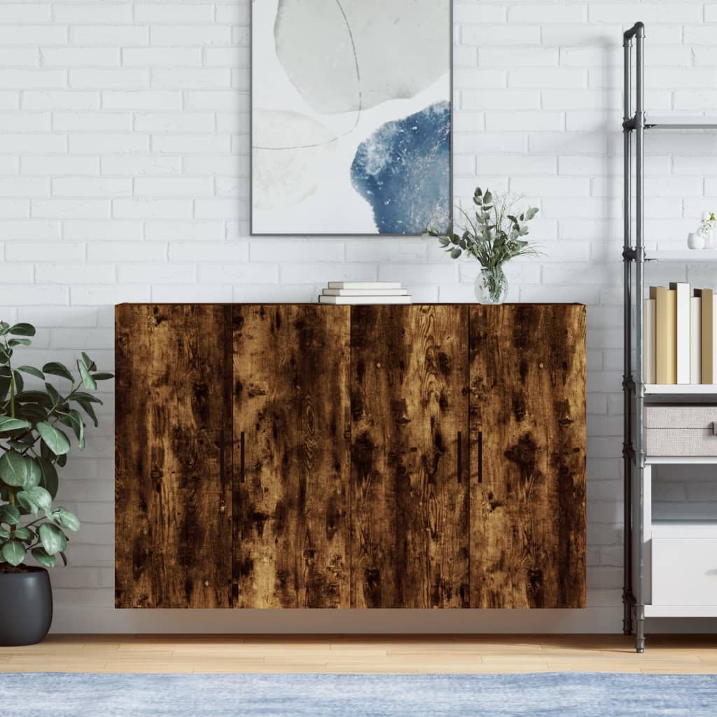 Hangkasten 2 st 69,5x34x90 cm gerookt eikenkleurig is nu te koop bij PeponiXL, paradijselijk wonen!