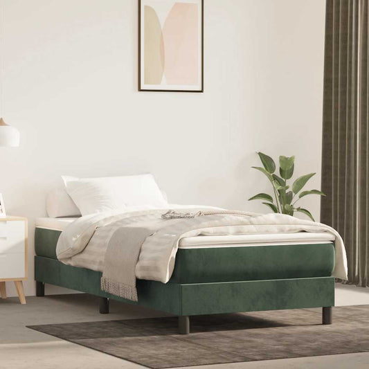 Pocketveringmatras medium 80x210x20 cm fluweel donkergroen is nu te koop bij PeponiXL, paradijselijk wonen!