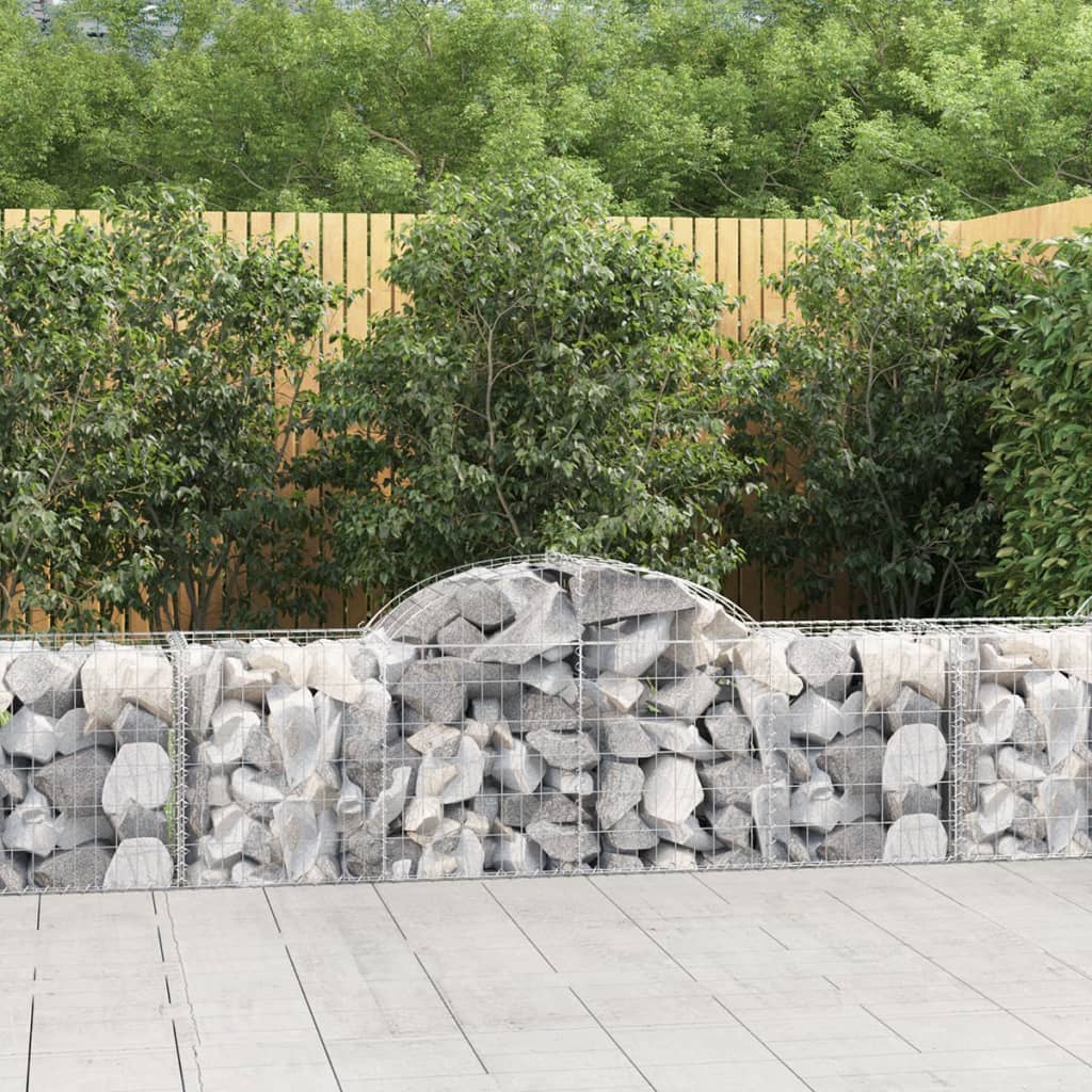 Schanskorven 8 st gewelfd 200x50x60/80 cm gegalvaniseerd ijzer is nu te koop bij PeponiXL, paradijselijk wonen!