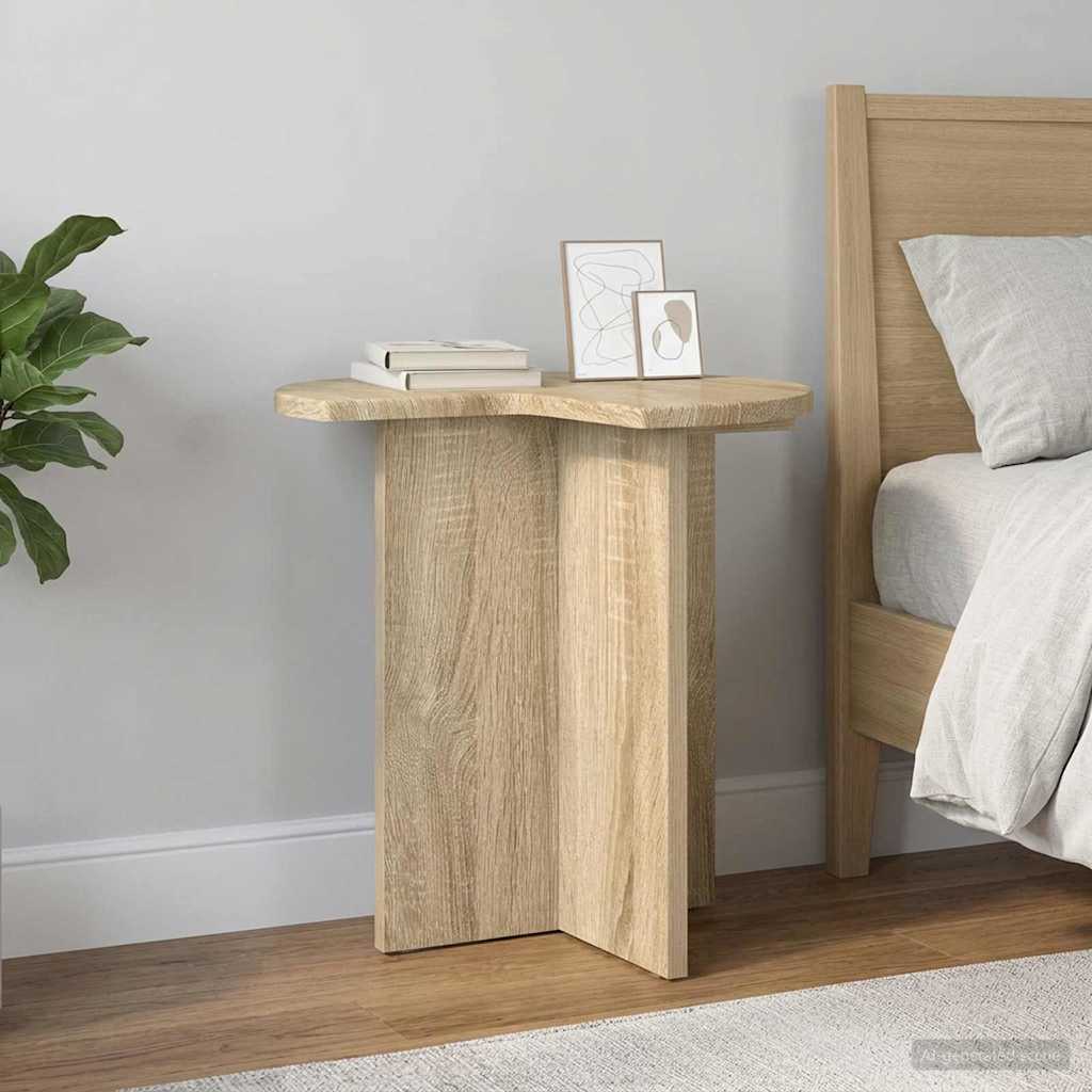 Bijzettafel met opslag Sonoma Eiken Ø 39 x 38 cm Bewerkt hout is nu te koop bij PeponiXL, paradijselijk wonen!