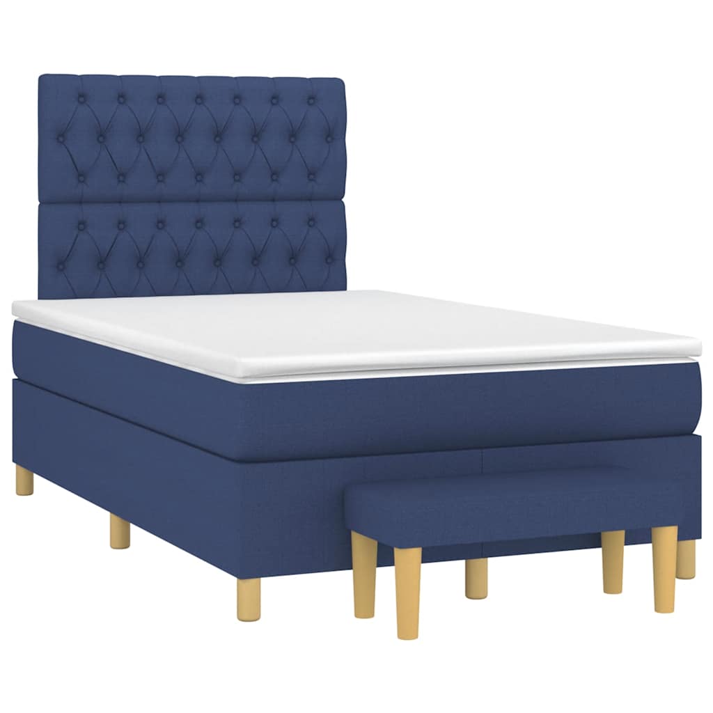 Boxspring met matras stof blauw 120x190 cm is nu te koop bij PeponiXL, paradijselijk wonen!