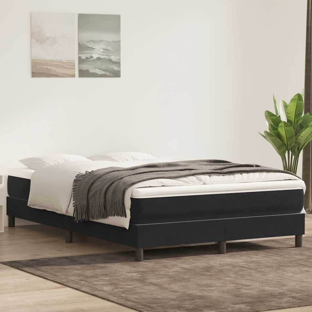 Bed boxspring zonder matras 160x220 cm fluweel zwart is nu te koop bij PeponiXL, paradijselijk wonen!