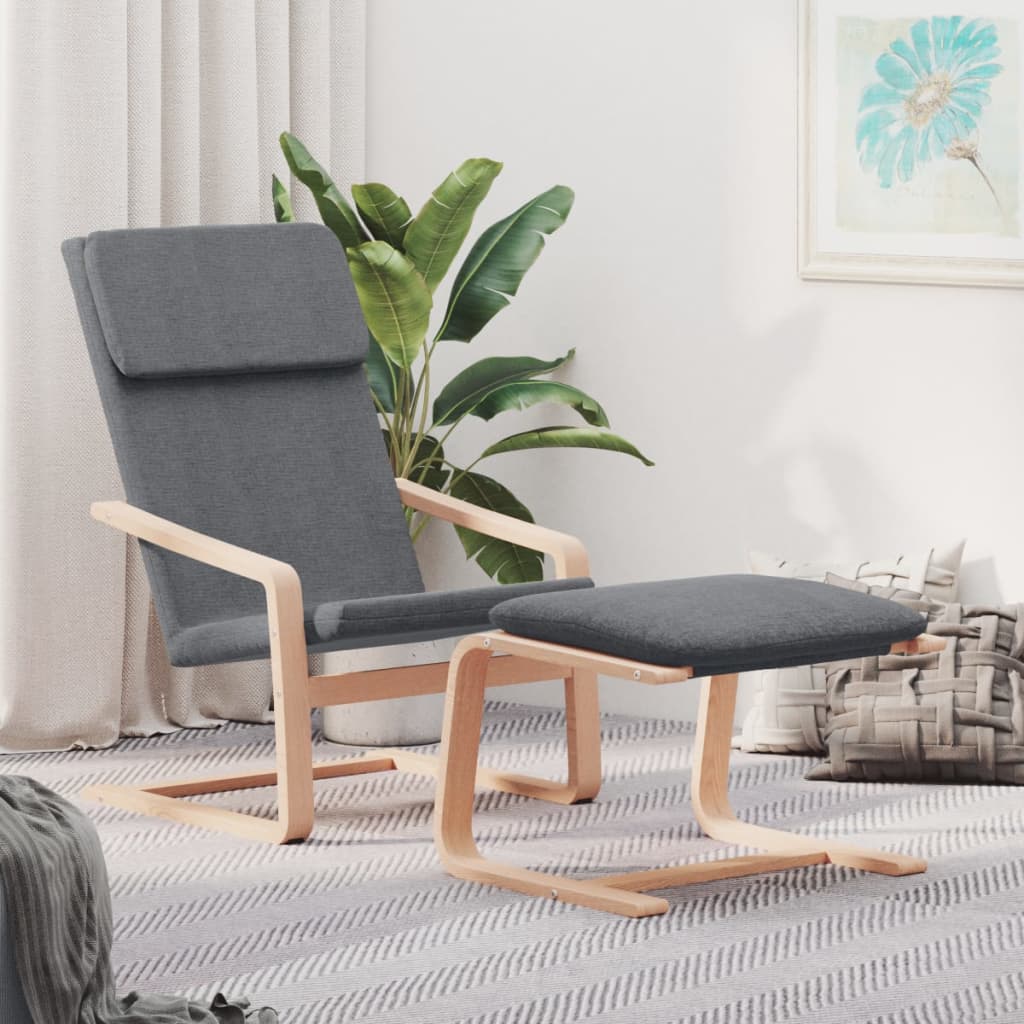 Relaxstoel met voetenbank stof donkergrijs is nu te koop bij PeponiXL, paradijselijk wonen!
