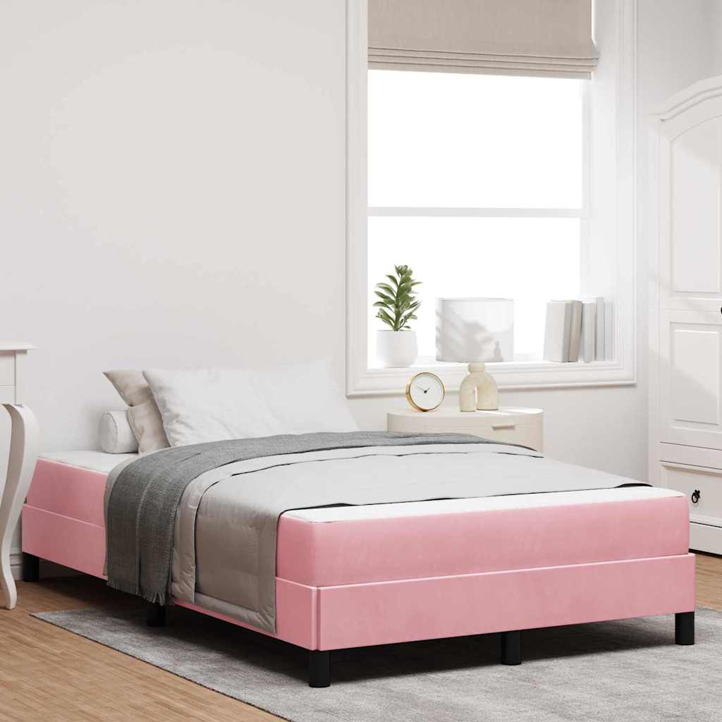 Boxspringbed met matras Roze 120 x 200 cm Stof is nu te koop bij PeponiXL, paradijselijk wonen!