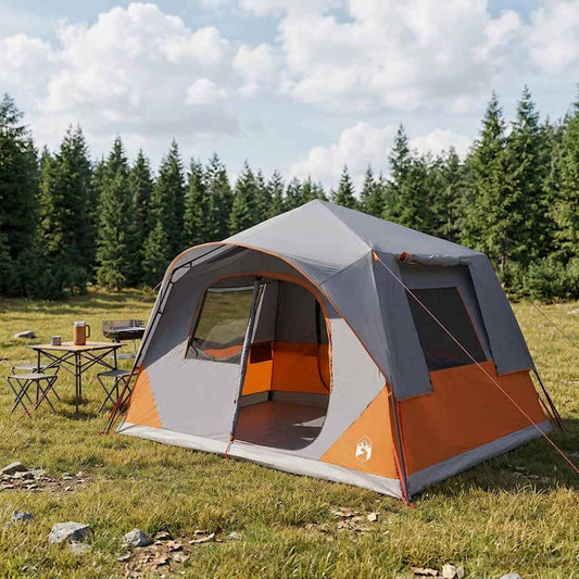 Directe Tent met dak Grijs en Oranje 365 x 380 x 200 cm is nu te koop bij PeponiXL, paradijselijk wonen!