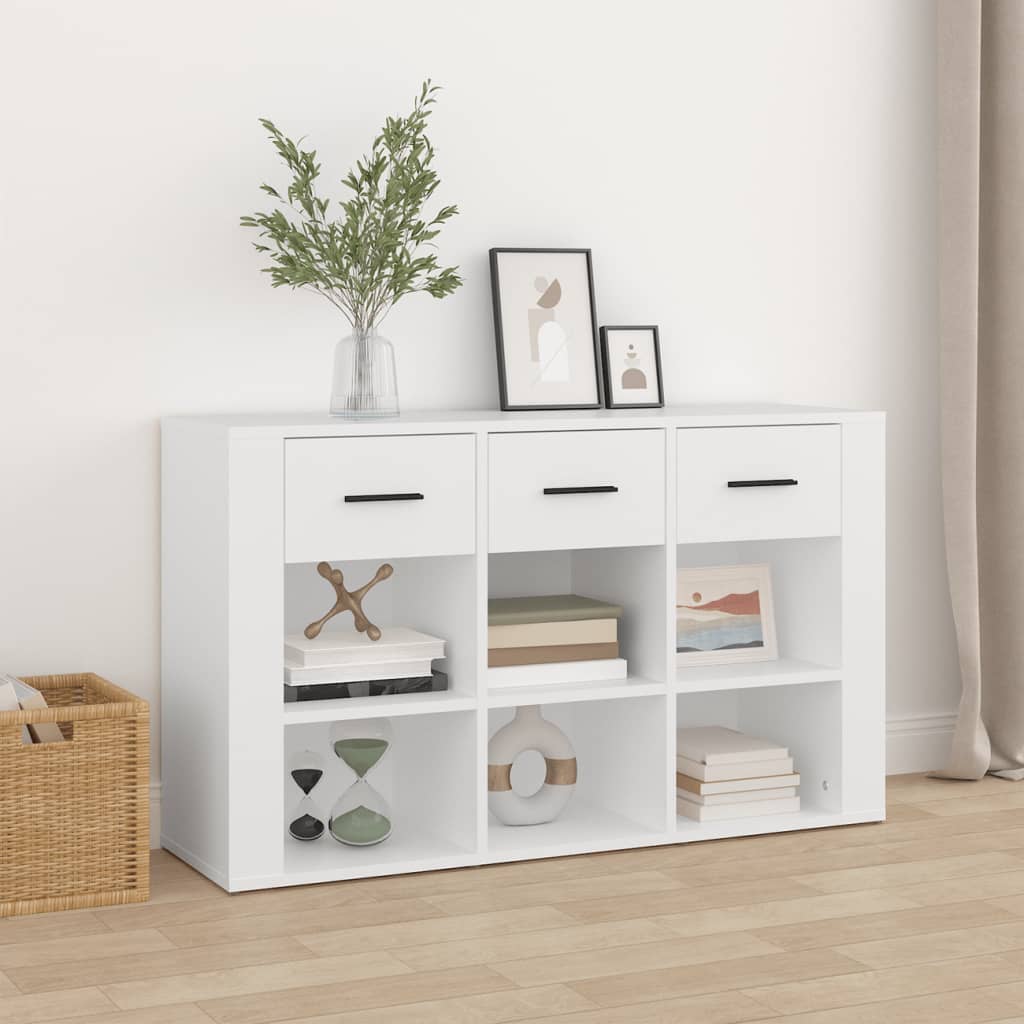 Dressoir 100x30x59,5 cm bewerkt hout wit is nu te koop bij PeponiXL, paradijselijk wonen!