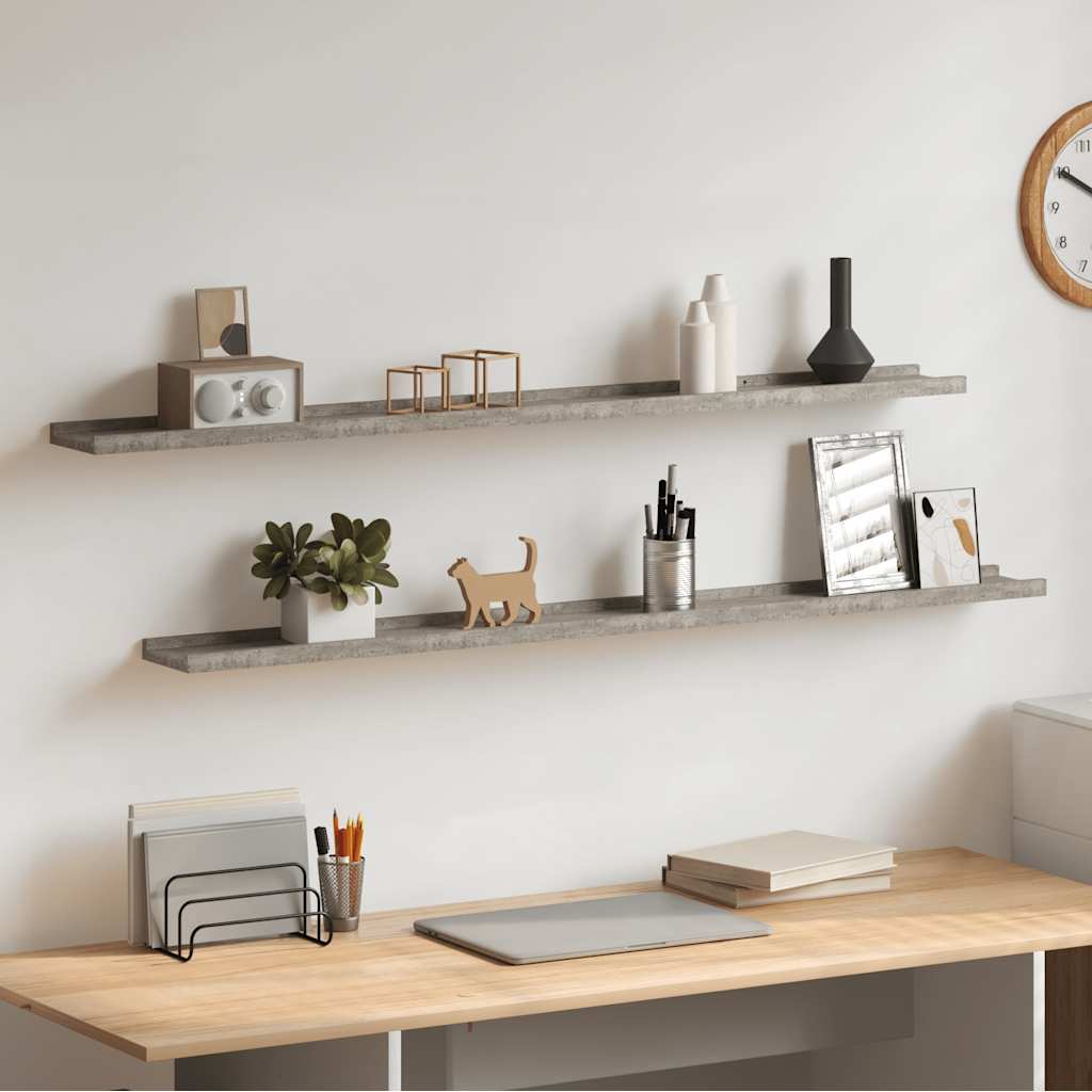Wandschappen 2 st 115x9x3 cm betongrijs is nu te koop bij PeponiXL, paradijselijk wonen!