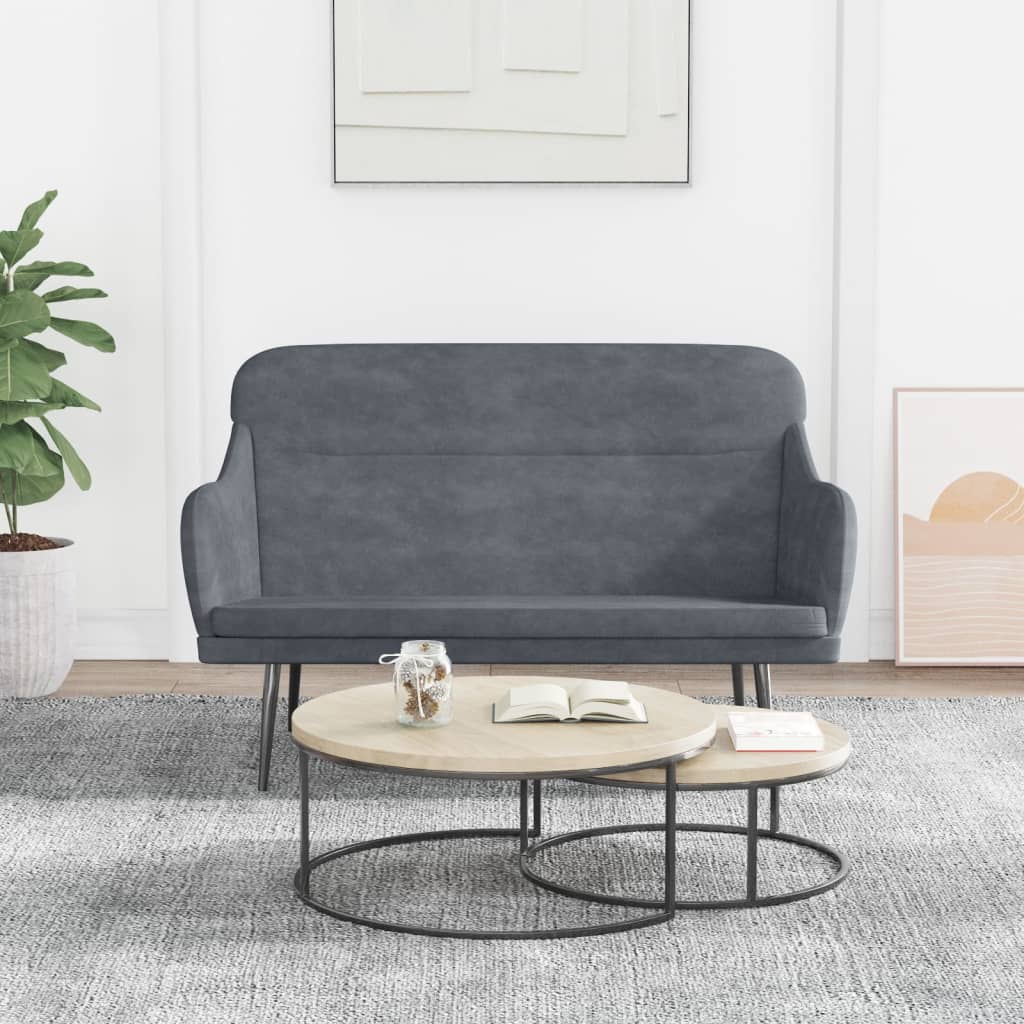Bankje 110x76x80 cm fluweel donkergrijs is nu te koop bij PeponiXL, paradijselijk wonen!