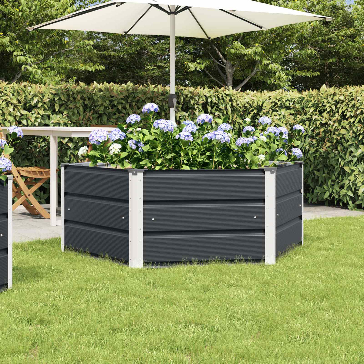Plantenbak Antraciet 129 x 129 x 45 cm Staal is nu te koop bij PeponiXL, paradijselijk wonen!