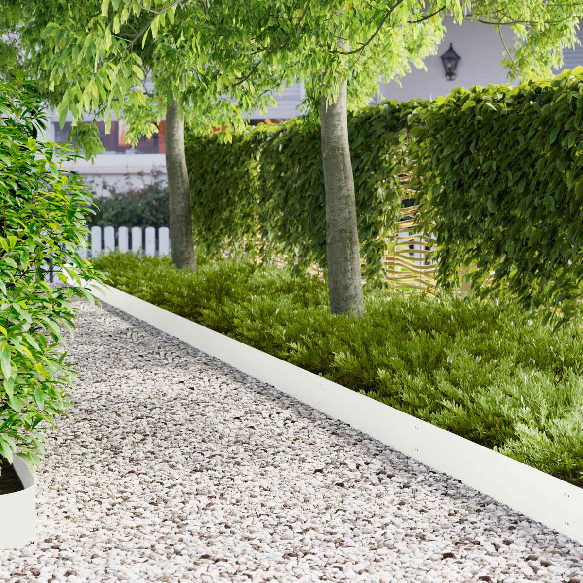 Tuinrand 20 pcs 103 x 20 cm metaal Wit is nu te koop bij PeponiXL, paradijselijk wonen!