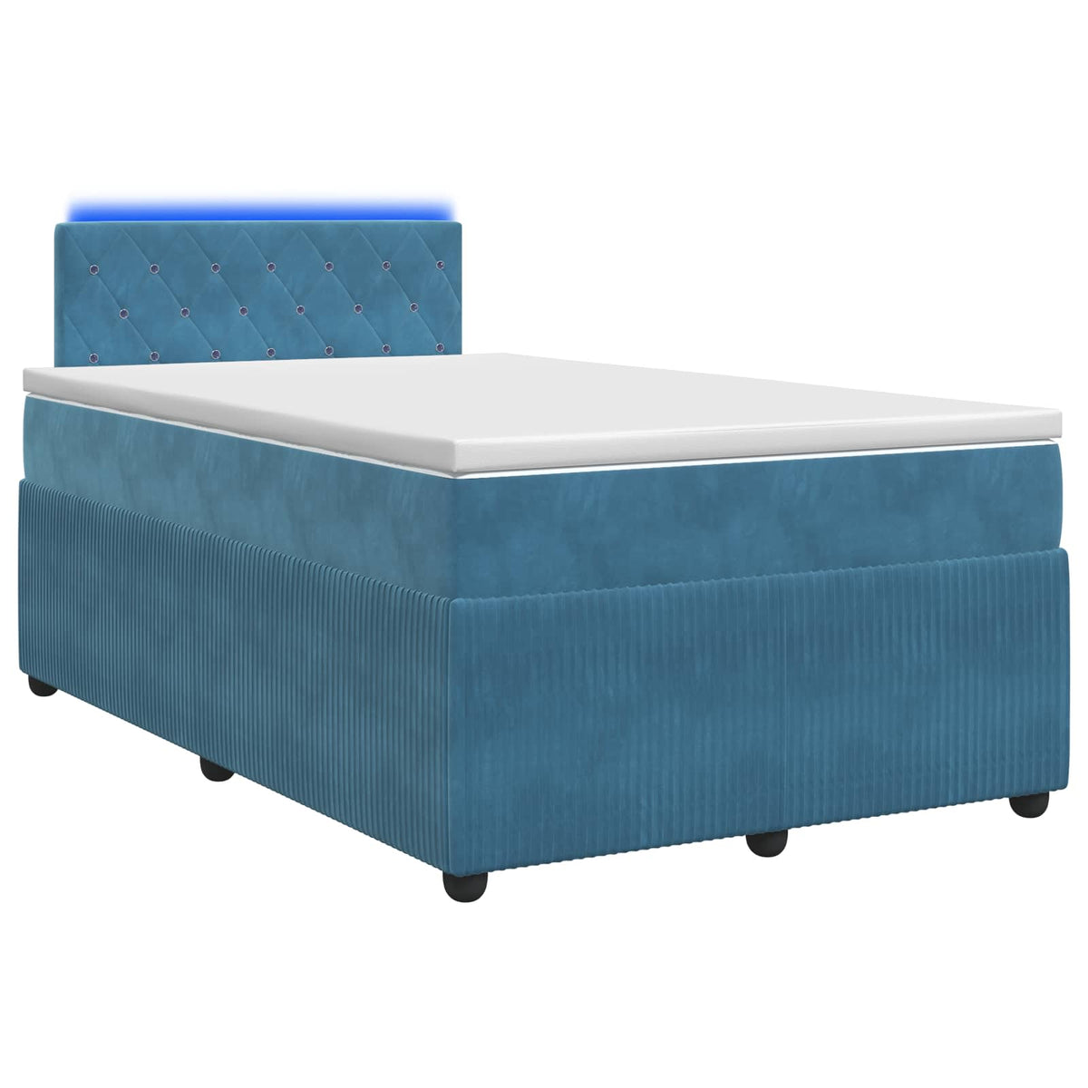Boxspringbed met matras Blauw 120 x 190 cm Fluweel is nu te koop bij PeponiXL, paradijselijk wonen!