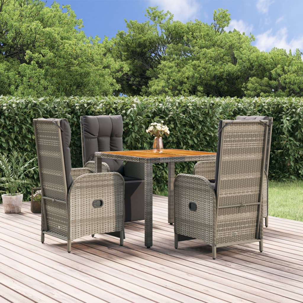 5-delige Tuinset met kussens poly rattan grijs is nu te koop bij PeponiXL, paradijselijk wonen!