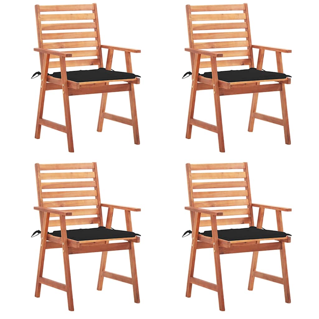 Tuinstoelen 4 st met kussens massief acaciahout is nu te koop bij PeponiXL, paradijselijk wonen!