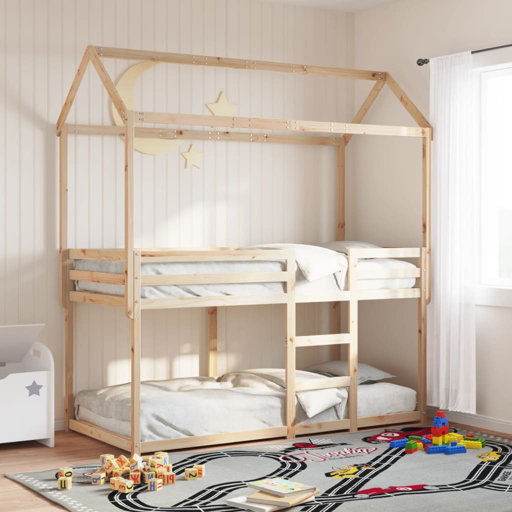 Stapelbedframe zonder matras massief grenenhout 90x190 cm is nu te koop bij PeponiXL, paradijselijk wonen!