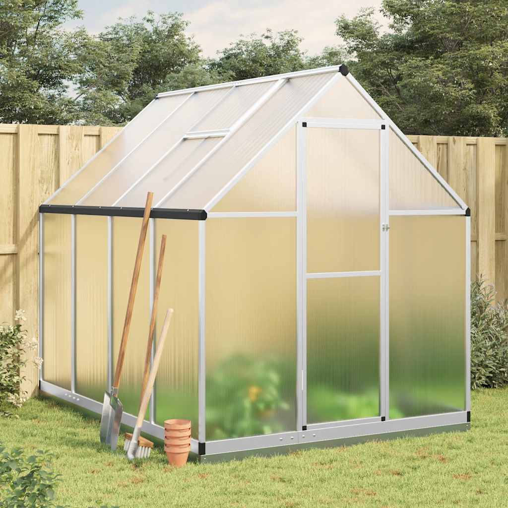 Tuinkas met basisframe 224x169x202 cm aluminium zilverkleurig is nu te koop bij PeponiXL, paradijselijk wonen!
