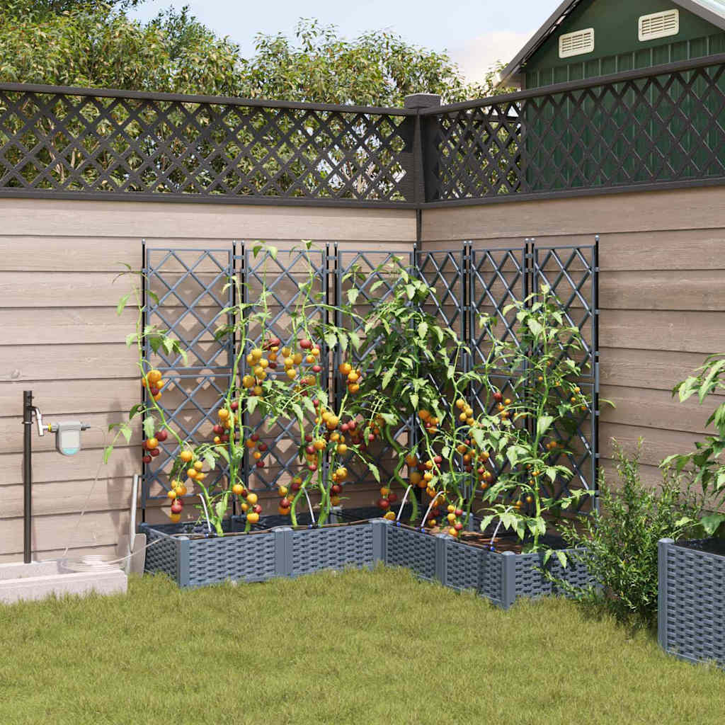 Tuin Bloempot 5 pcs Licht Grijs Kunststof is nu te koop bij PeponiXL, paradijselijk wonen!