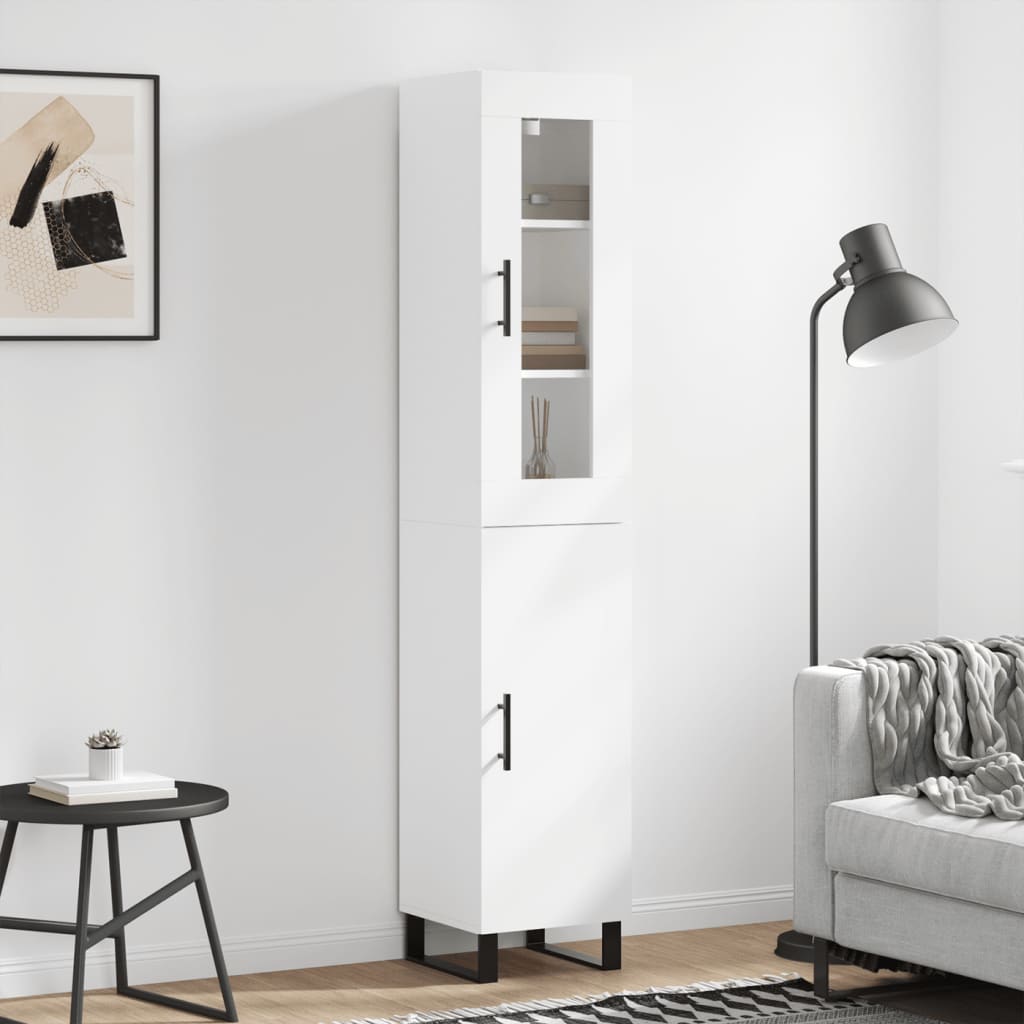 Hoge kast 34,5x34x180 cm bewerkt hout wit is nu te koop bij PeponiXL, paradijselijk wonen!