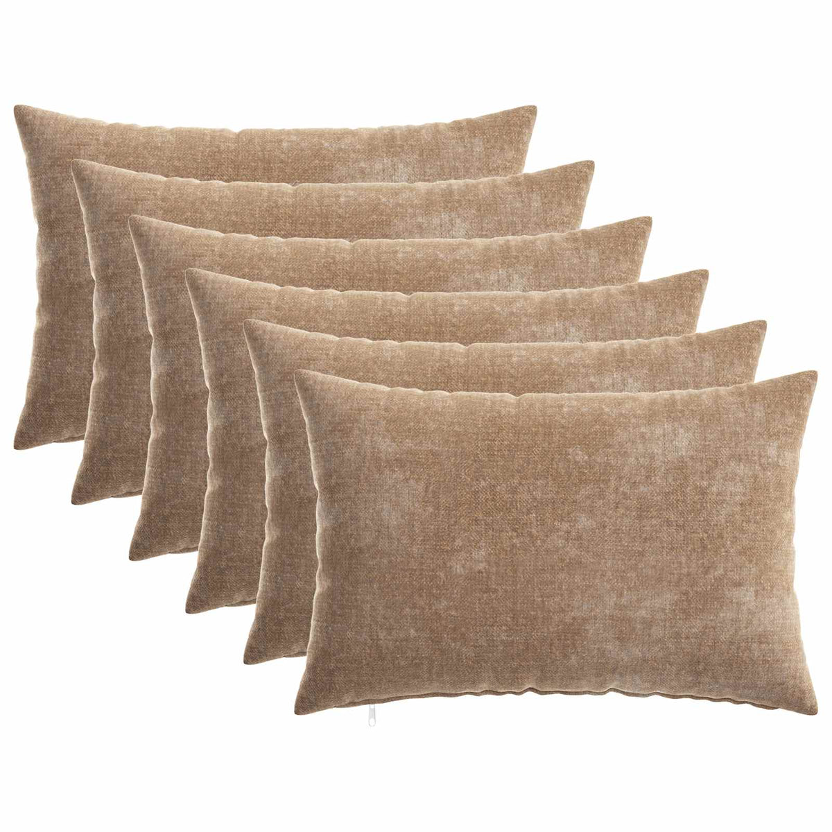 Kussensloop 6 st HEERLEN Bruin 30 x 50 cm Chenille Stof is nu te koop bij PeponiXL, paradijselijk wonen!