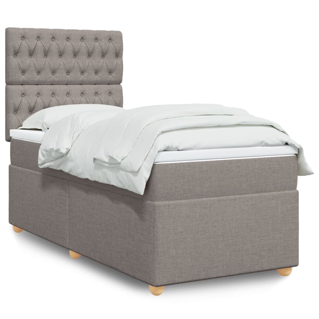 Boxspring met matras stof taupe 80x200 cm is nu te koop bij PeponiXL, paradijselijk wonen!
