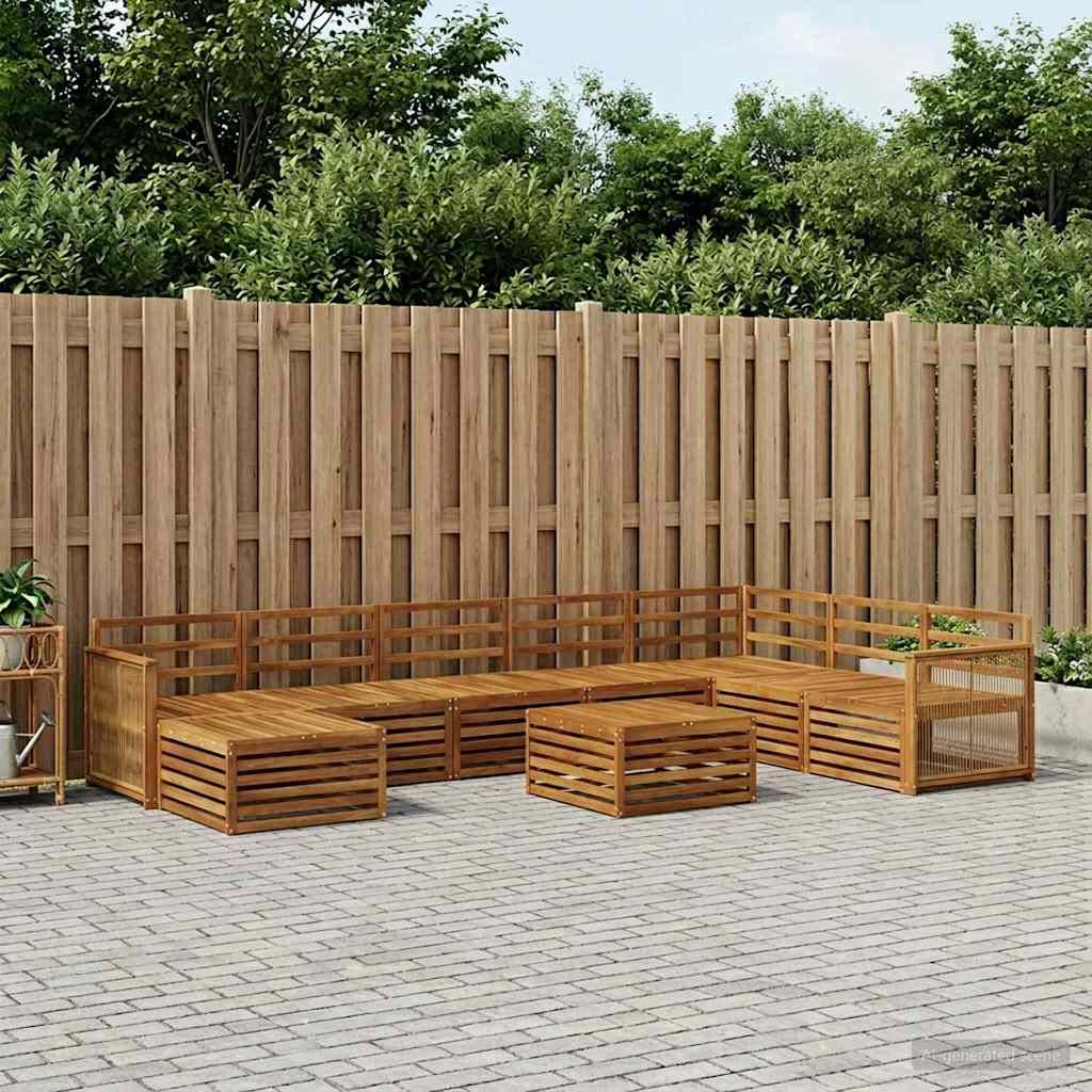 Buiten bankenset 9 pcs Naturel Massief Acaciahout is nu te koop bij PeponiXL, paradijselijk wonen!
