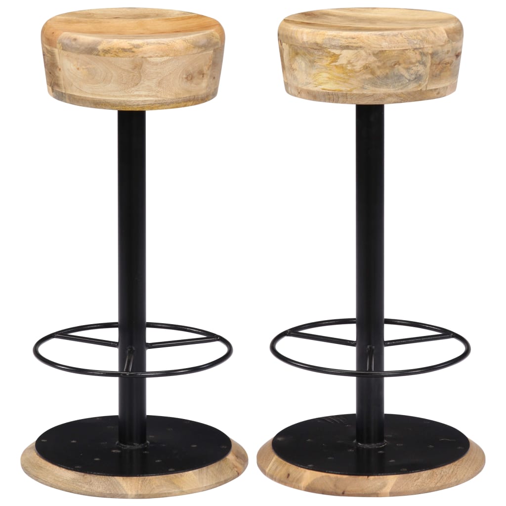 Barstoelen 2 st massief mangohout is nu te koop bij PeponiXL, paradijselijk wonen!